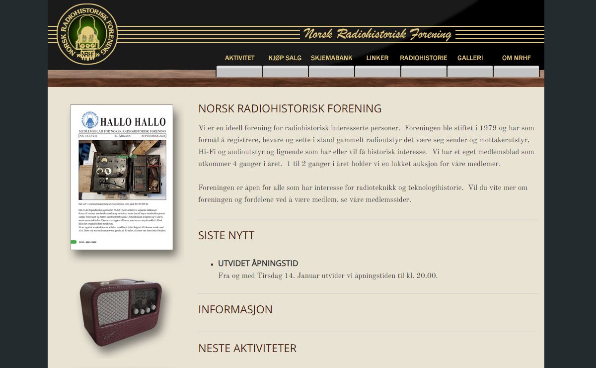 NRHF - Hjemmeside
