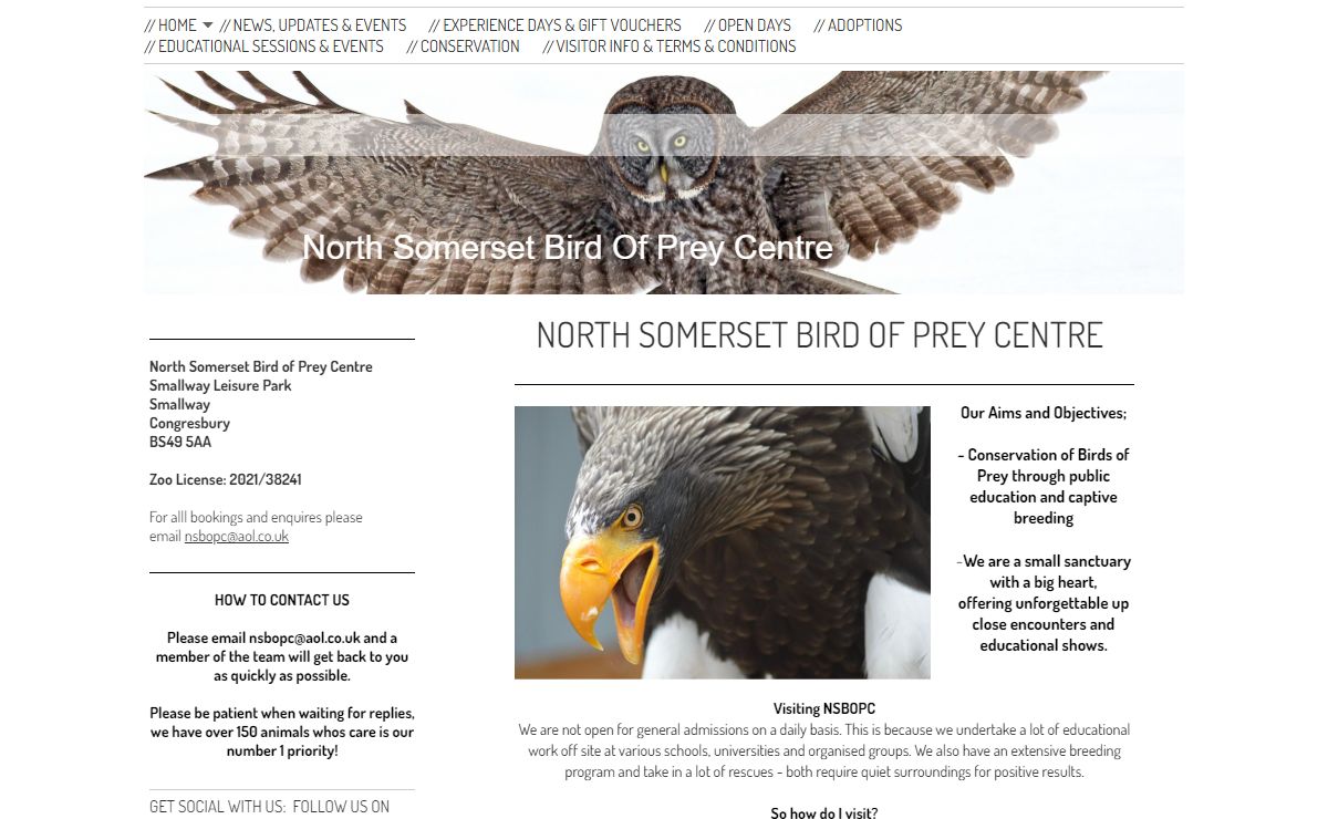 North Somerset Bird Of Prey Centre - Home
