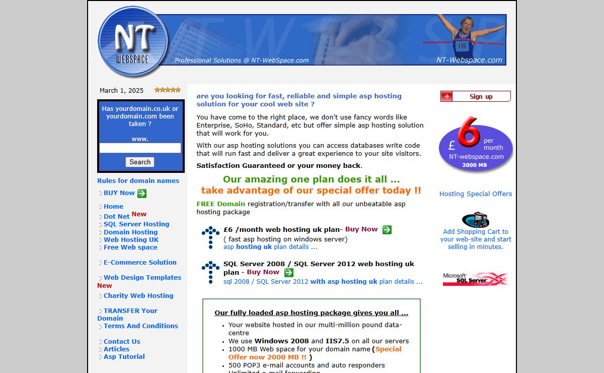 NT-webspace ASP Hosting SQL Server Hosting Dot Net ( ASP.NET )