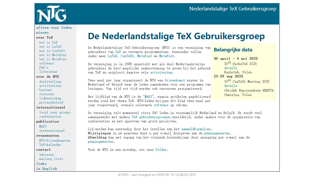 De Nederlandstalige TeX Gebruikersgroep
