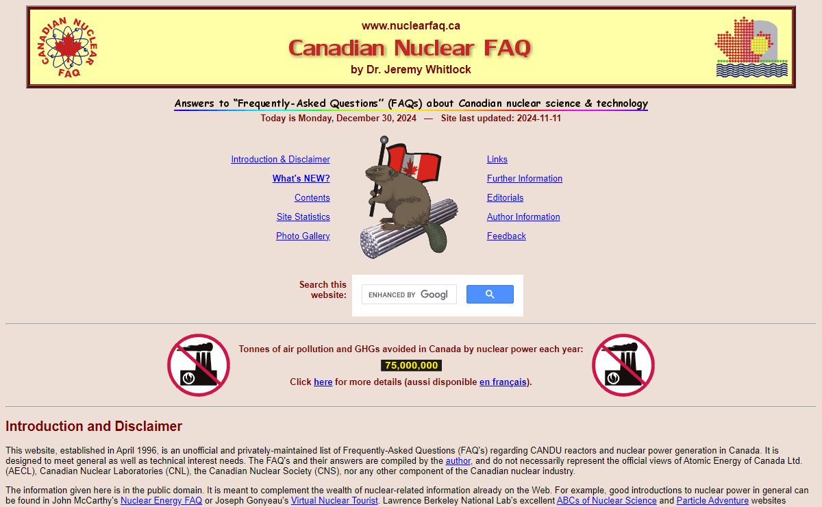 The Canadian Nuclear FAQ - Dr. Jeremy Whitlock