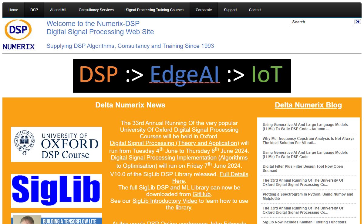 Numerix-DSP Digital Signal Processing Home Page