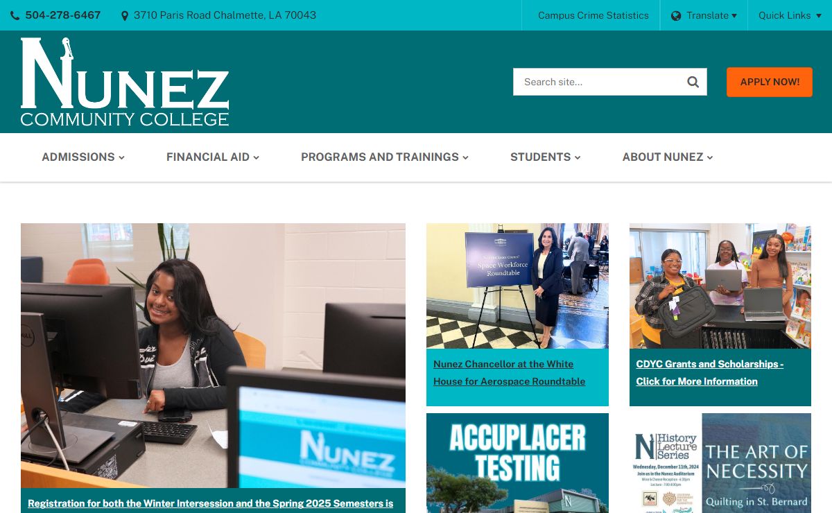 Welcome to Nunez Community College | Nunez Community College