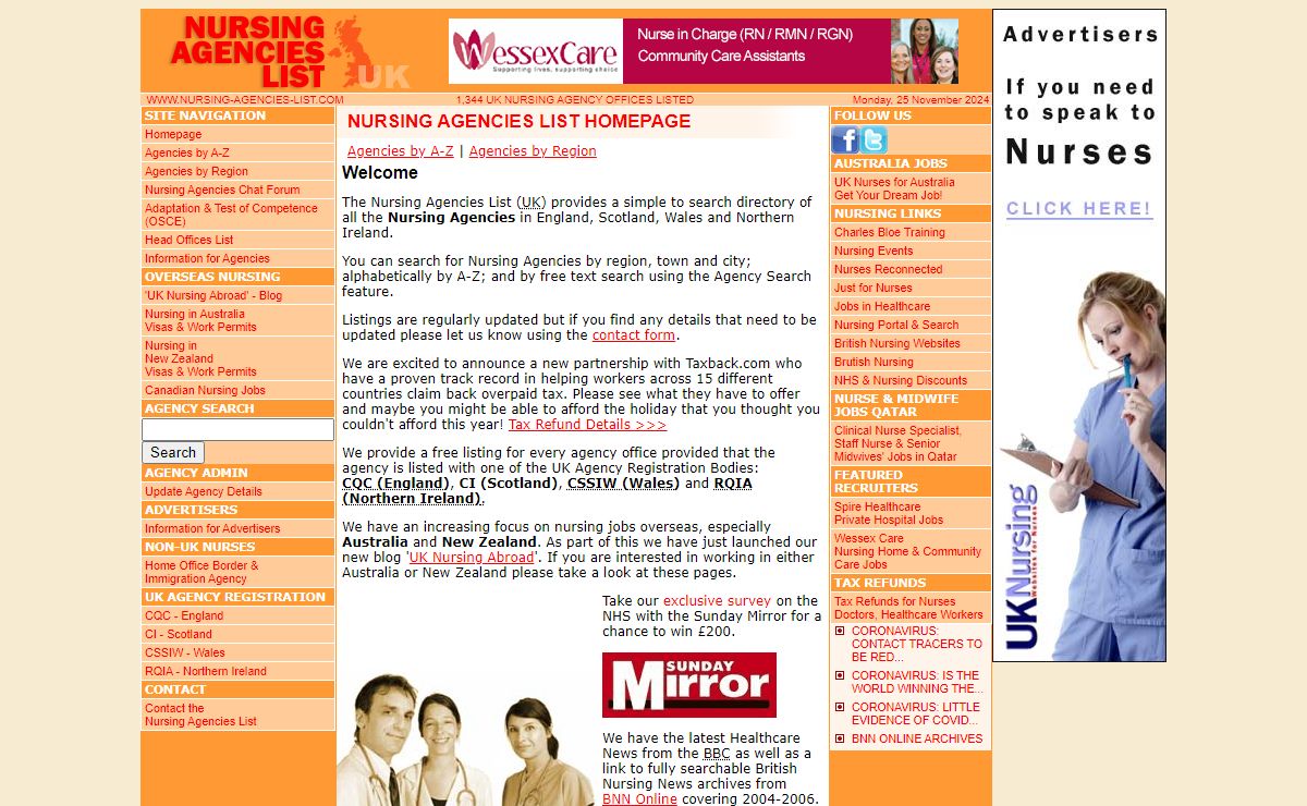 Nursing Agencies List (UK) - Online Nursing Agency Directory