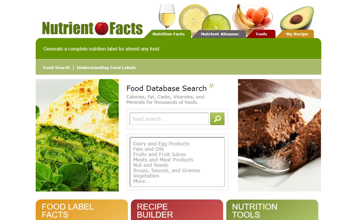 NutrientFacts.com - Facts and tools for eating healthier