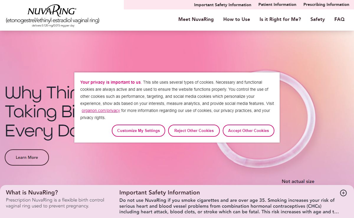 NuvaRing® (etonogestrel/ethinyl estradiol vaginal ring) Delivers 0.120 mg/0.015 mg Per Day ǀ Official Site