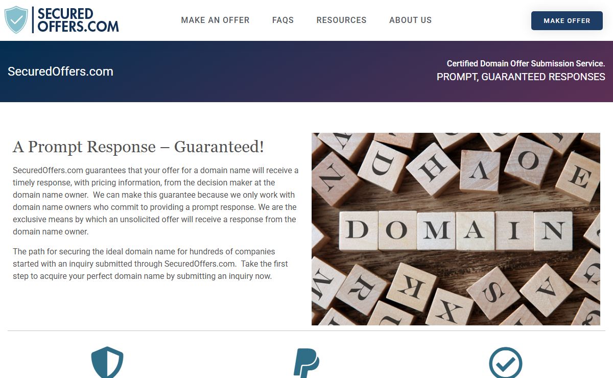 SecuredOffers.com – Secured Domain Name Offer Service