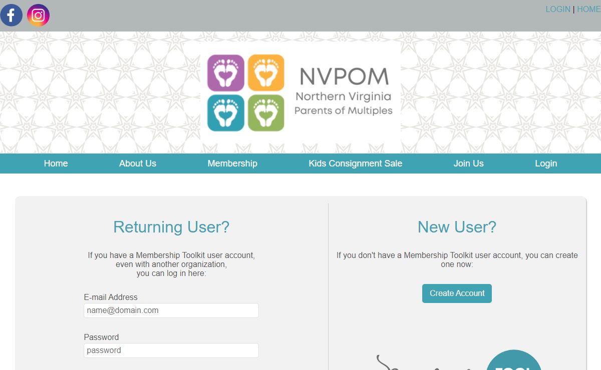 Northern Virginia Parents of Multiples - Login