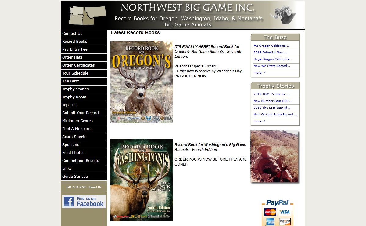 Northwest Big Game Inc. – Record Books for Big Game Animals