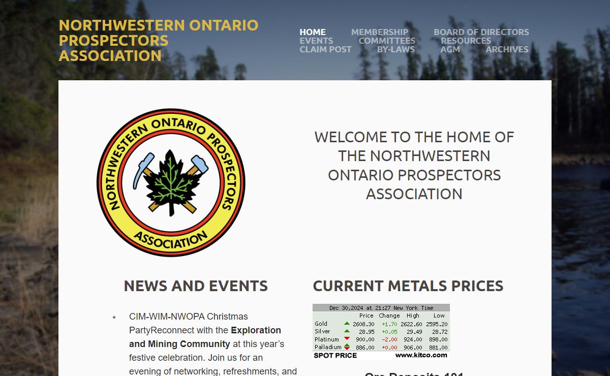 NORTHWESTERN ONTARIO PROSPECTORS ASSOCIATION - Home