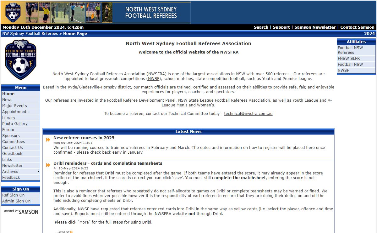 NW Sydney Football Referees Home Page