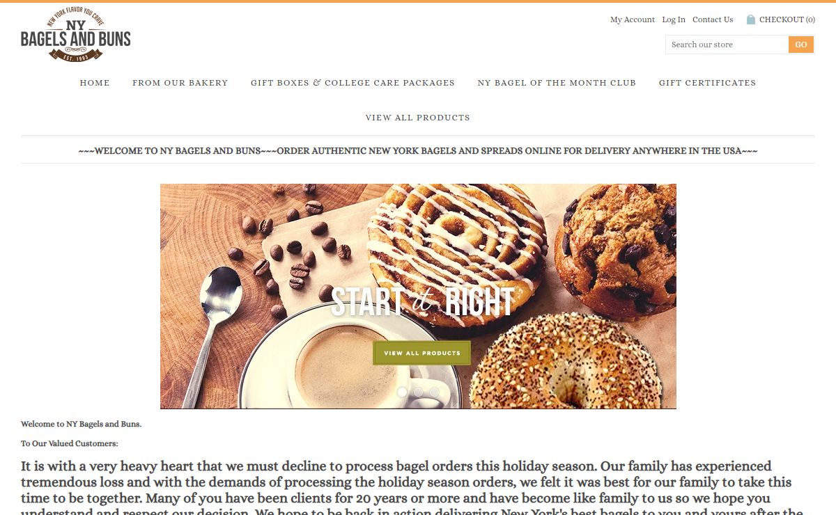 Order NY Bagels and Bialys, Lox, Crumb Cake, Corporate Gifts and Gourmet Gift Baskets Online and shipped for delivery nationwide.