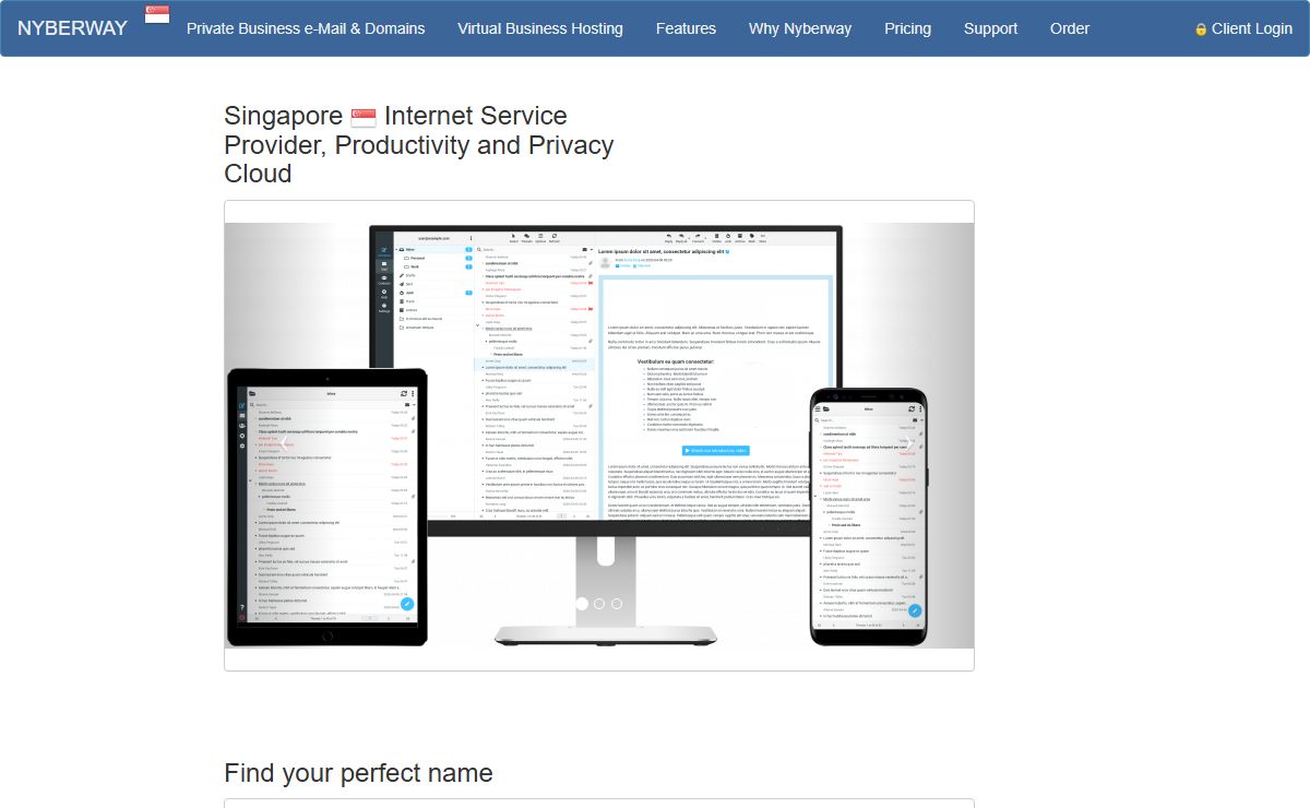 Singapore - Private Business Cloud Hosting, Domain Name Registration and Business eMail Hosting Service Provider - ISP