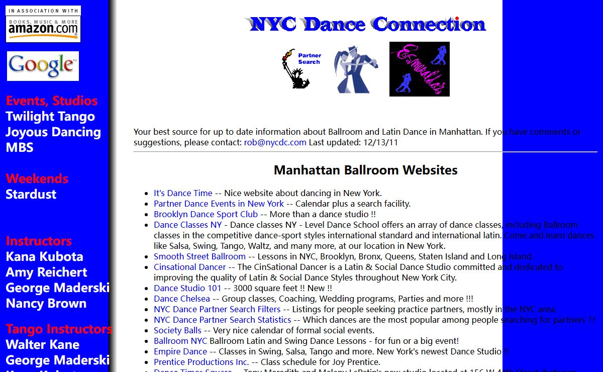 NYC Dance Connection ( New York City Ballroom and Latin Dance Information )