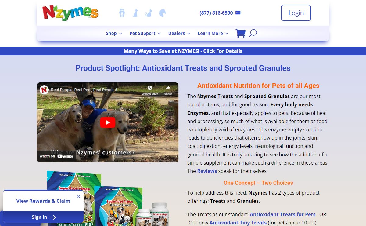 Super-food supplements for people and pets - Nzymes
