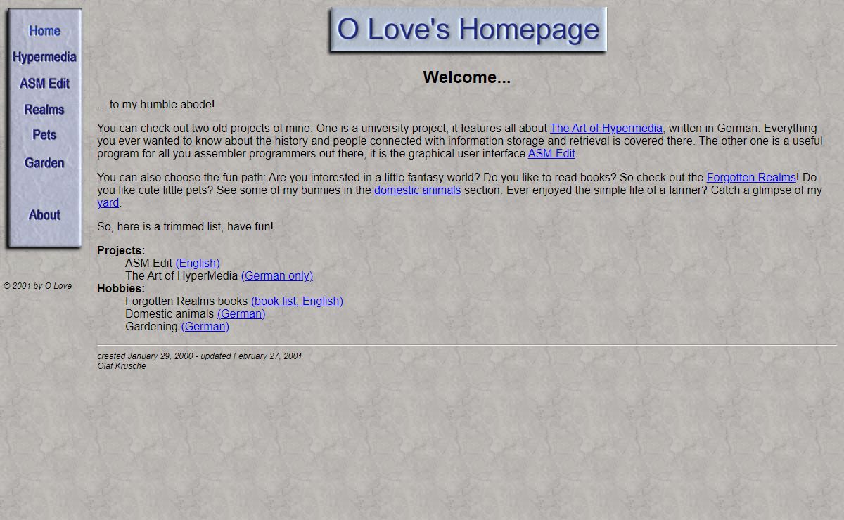 Homepage of Olaf Krusche