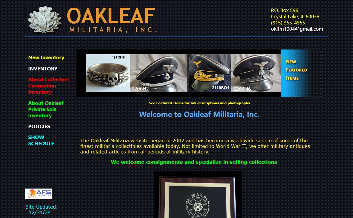 German Fallschirmjager, Waffen SS ,Kriegsmarine & WW2 Uniforms from Oakleaf Militaria