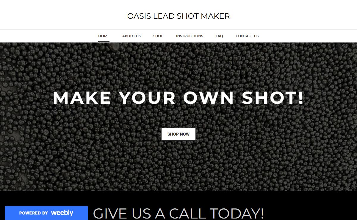 Oasis Lead Shot Maker - Home