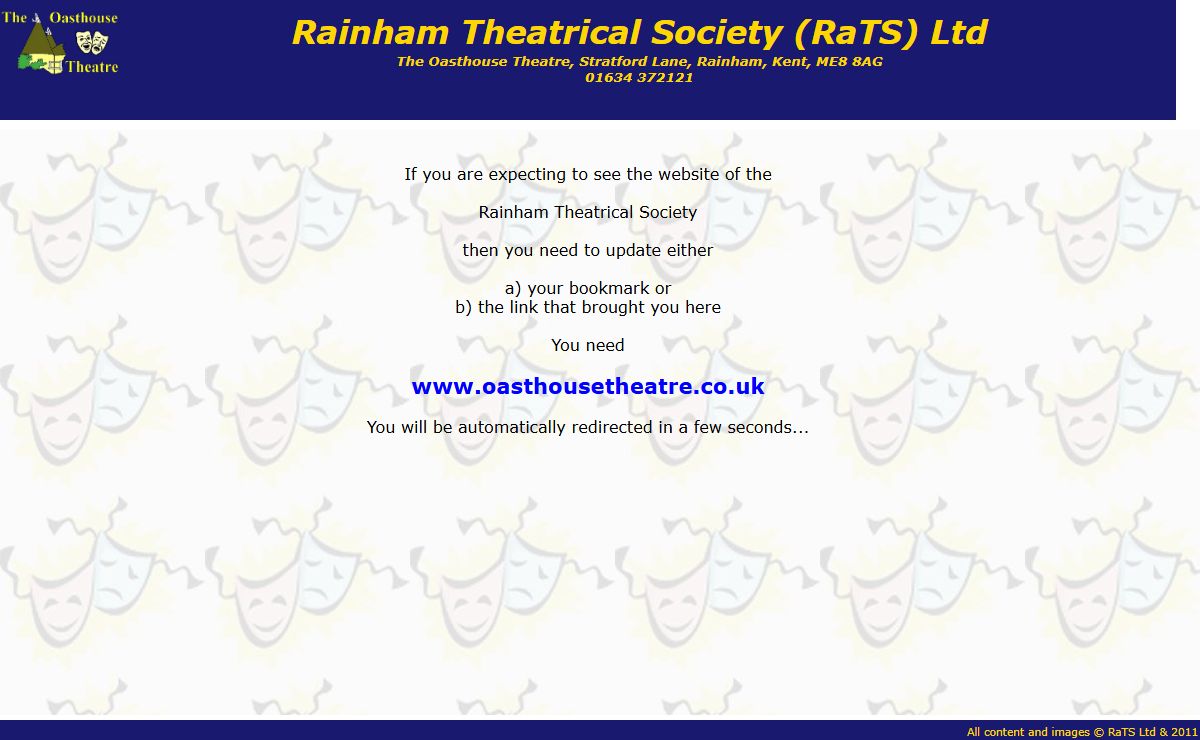 Rainham Theatrical Society - Oasthouse Theatre - Home Page
