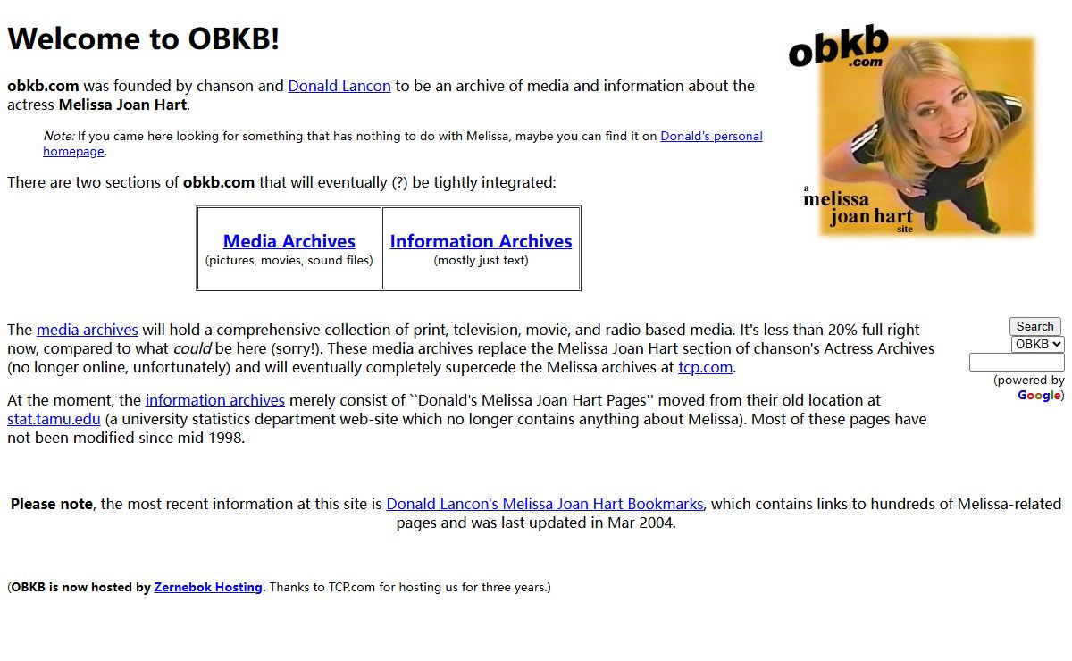 obkb.com - a Melissa Joan Hart website