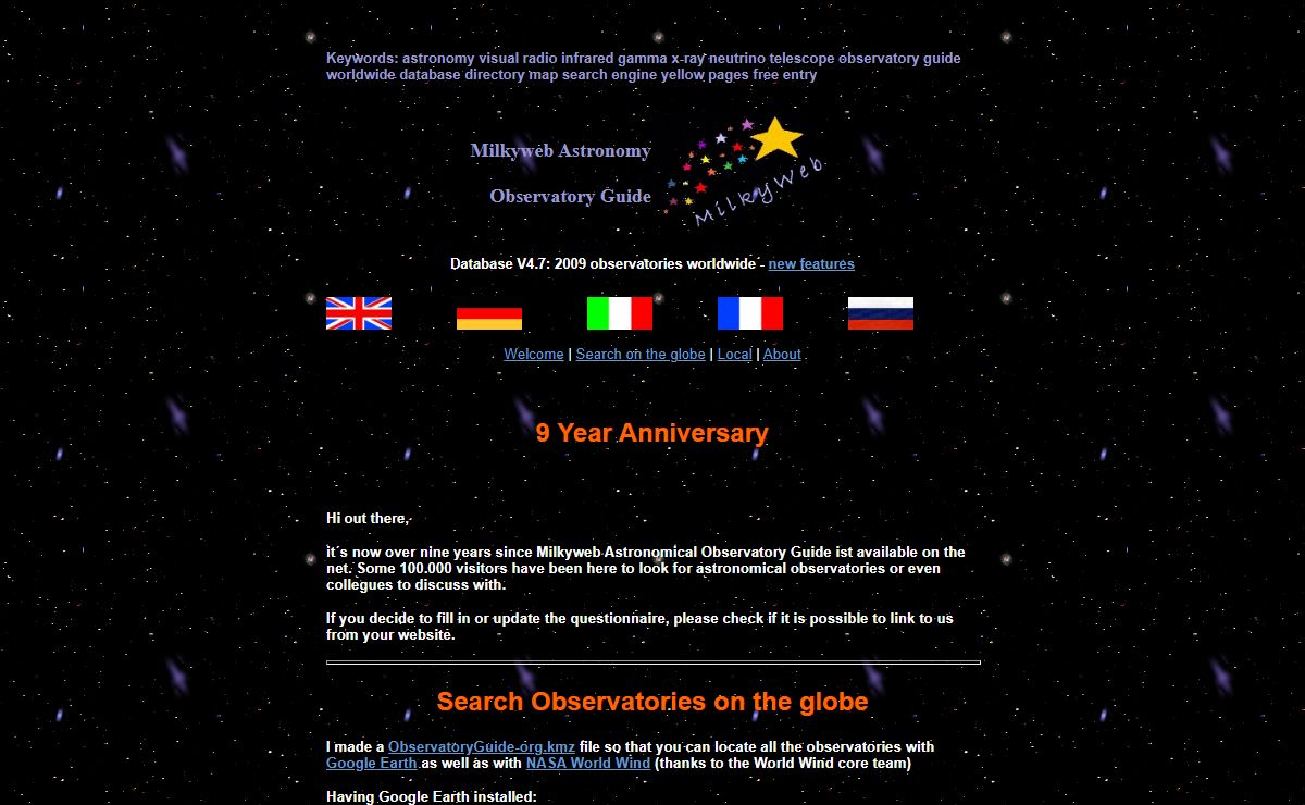 Milkyweb Astronomy Observatory Guide
