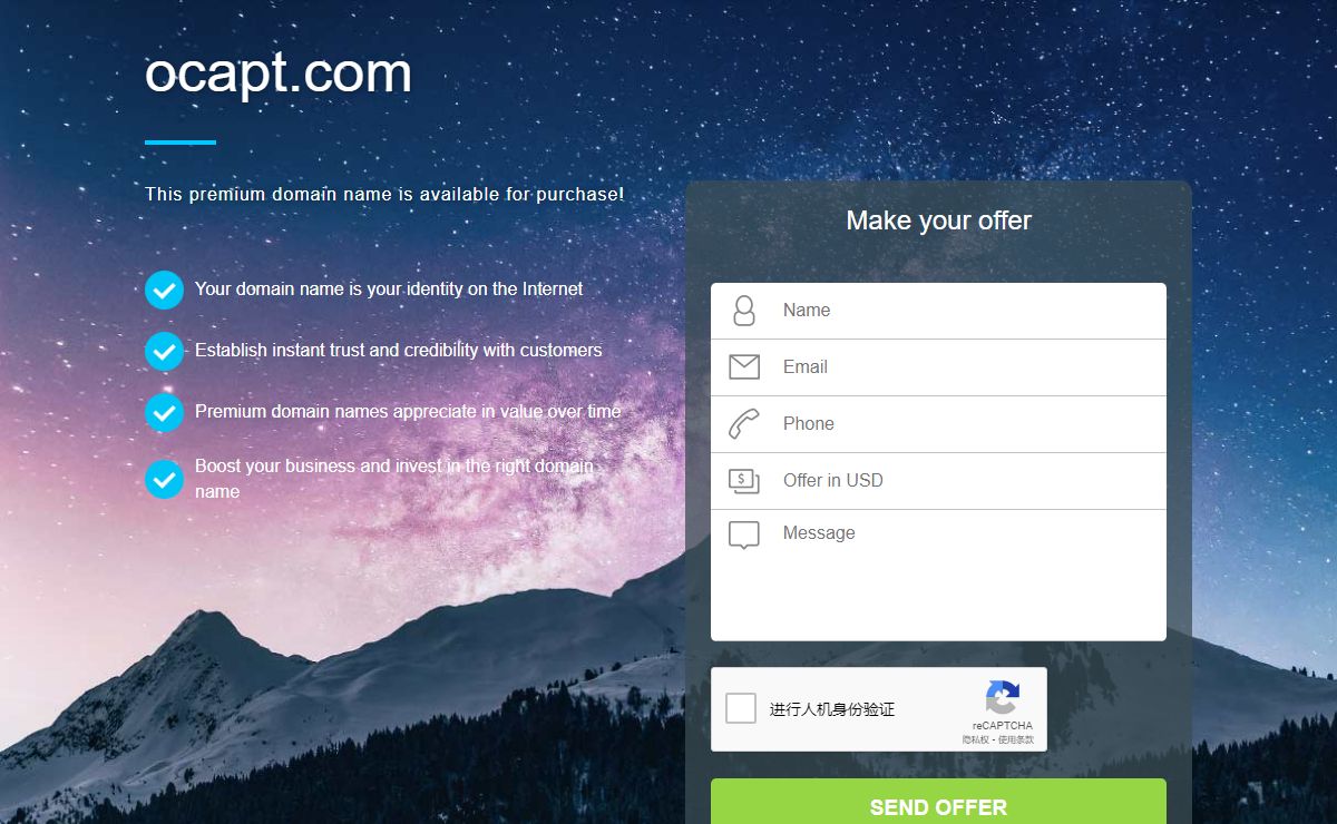ocapt.com domain name is for sale. Inquire now.