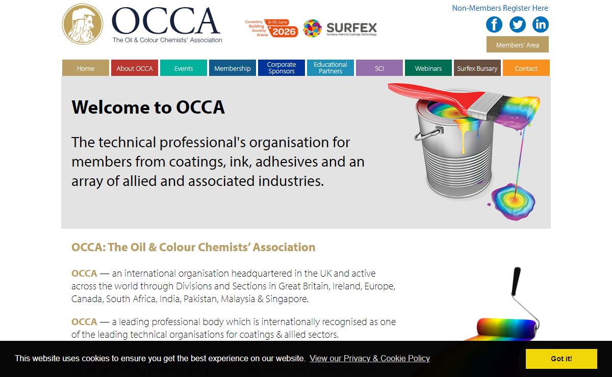 Home - OCCA - Oil & Colour Chemists' Association