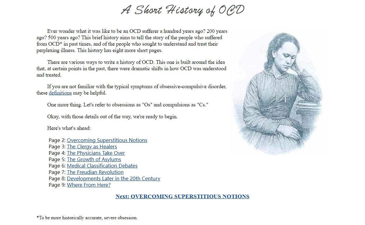 The history of obsessive-compulsive disorder