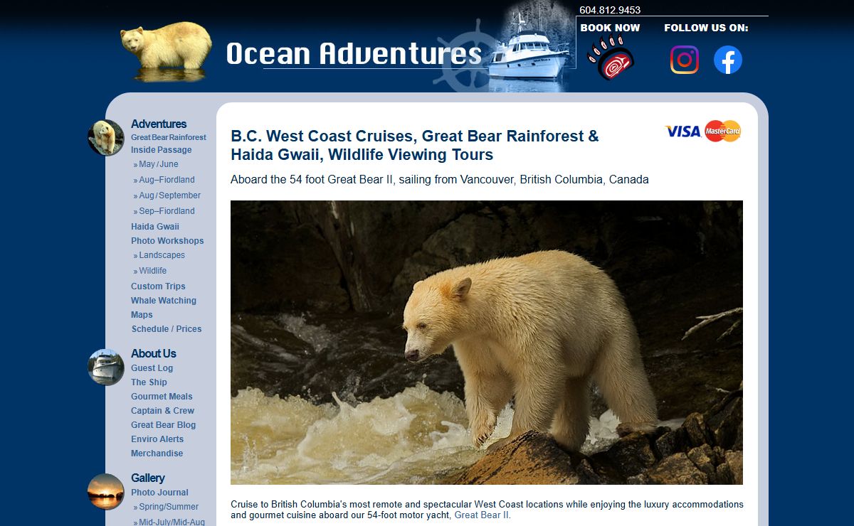 Ocean Adventures small ship cruises Great Bear Rainforest and Haida Gwaii