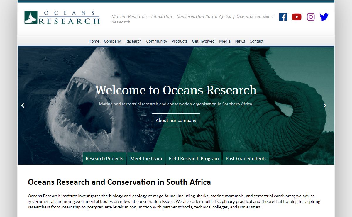 Marine Research - Education - Conservation South Africa | Oceans Research