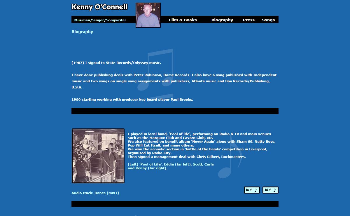 Ken O'Connell - Biography page