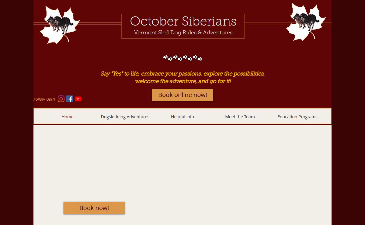Dog Sled Tours and Rides | October Siberians | Vermont