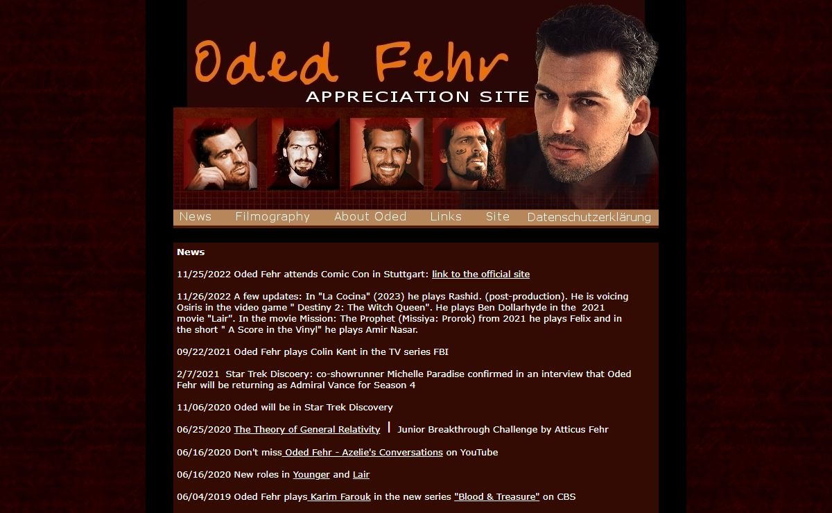 Oded Fehr Appreciation Site