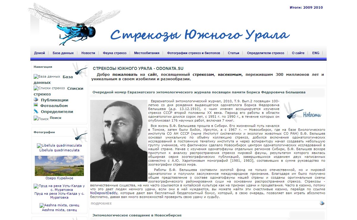 Стрекозы - Сайт о стрекозах (Odonata) Южного Урала