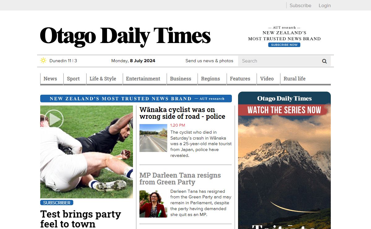 Otago Daily Times Online News | Otago, South Island, New Zealand & International News