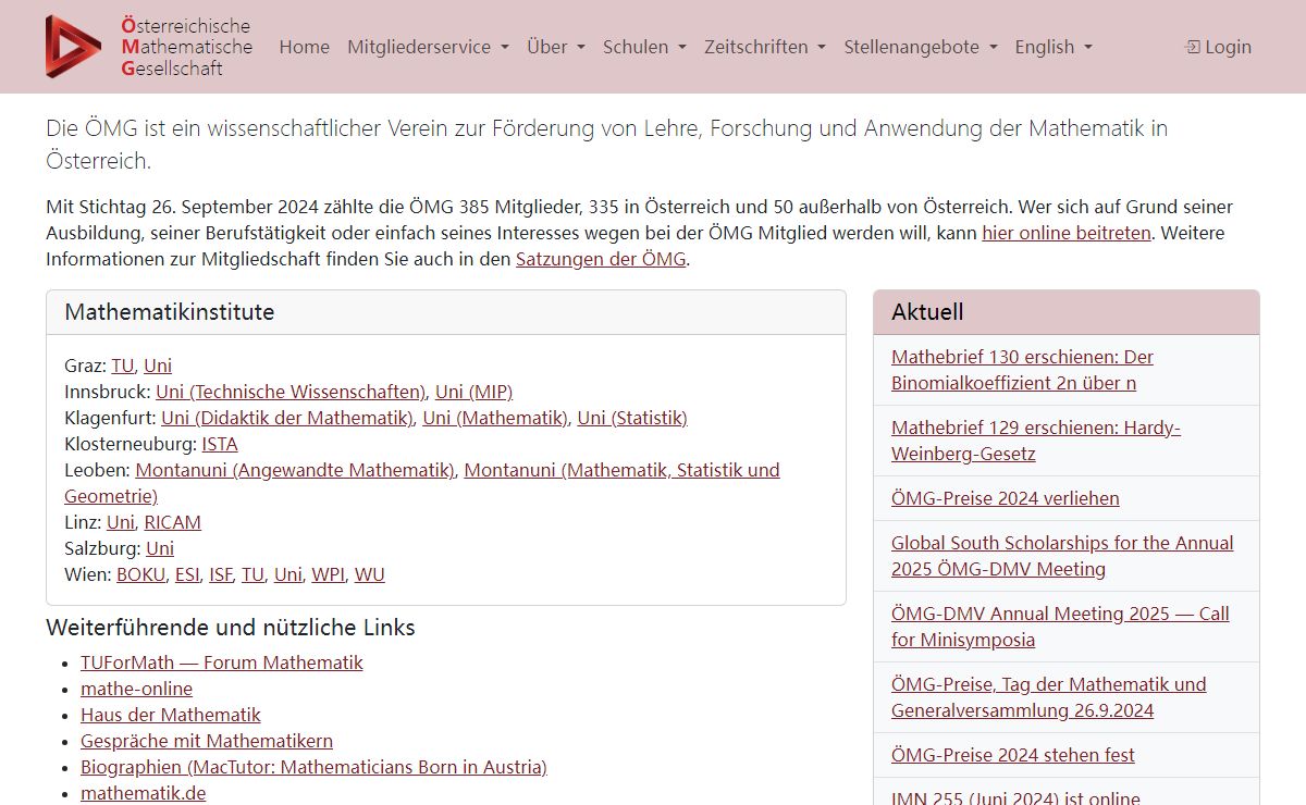 Österreichische Mathematische Gesellschaft | ÖMG