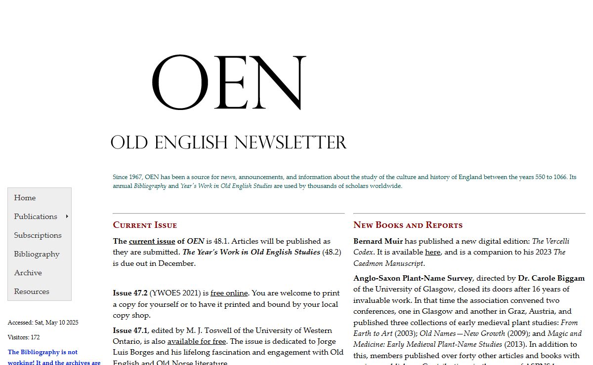 OEN | Old English Newsletter