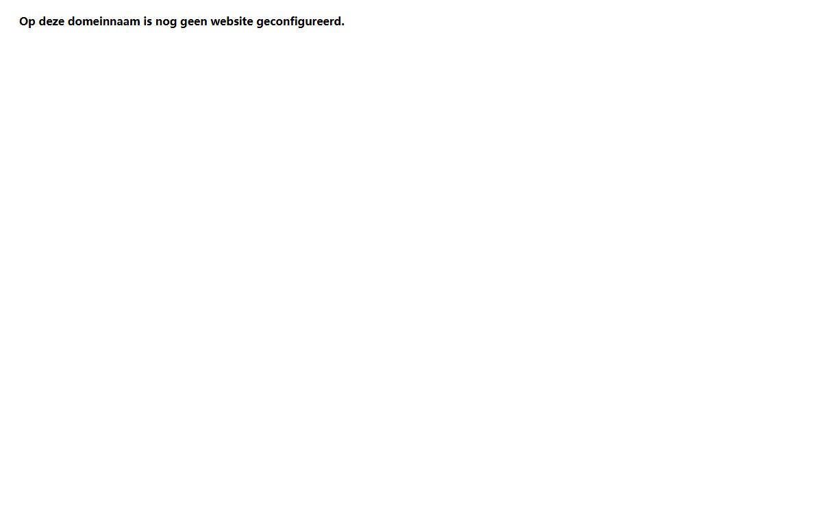 Op deze domeinnaam is nog geen website geconfigureerd