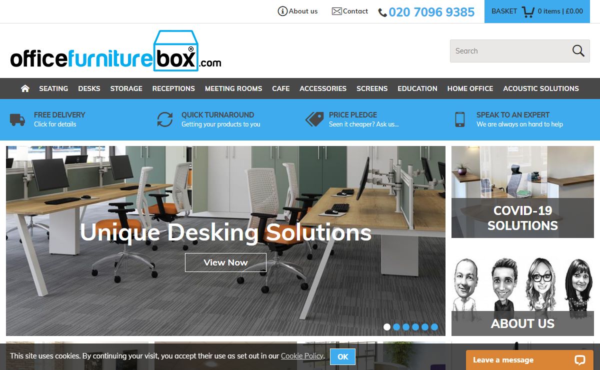 Office Furniture Box | Buy office furniture online | Office seating, office desks and more | Northamptonshire, London, Glasgow