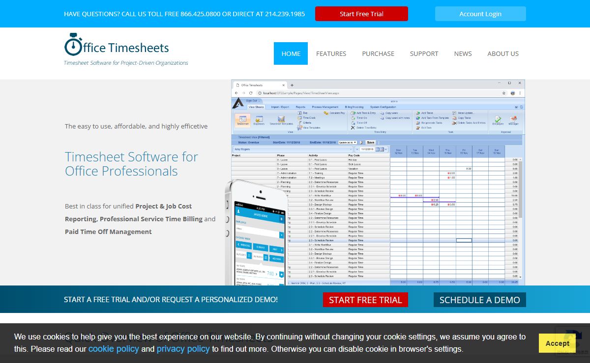 Web Timesheet Software - Office Timesheets