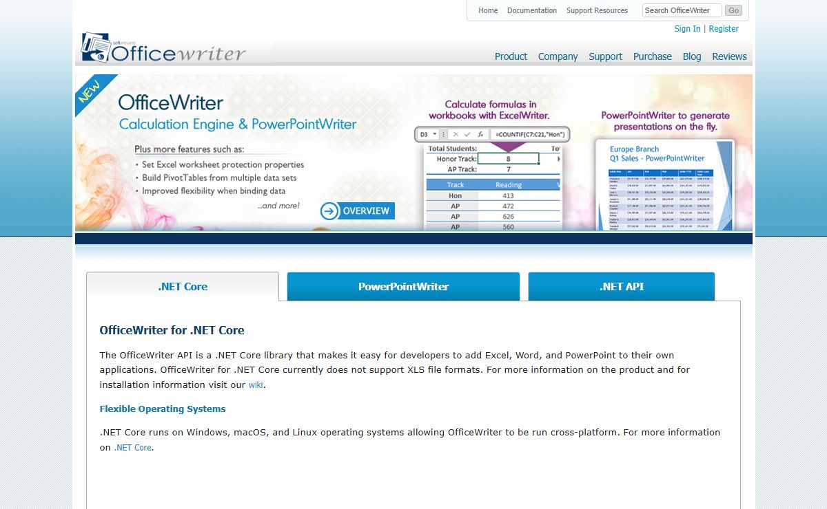 OfficeWriter is a .NET library-SSRS, XLS, XSLX, DOC, DOCX, ASP.NET, C#