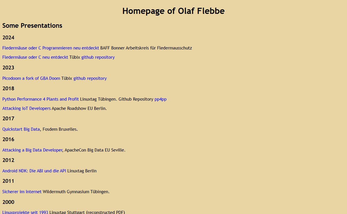 Homepage of Olaf Flebbe