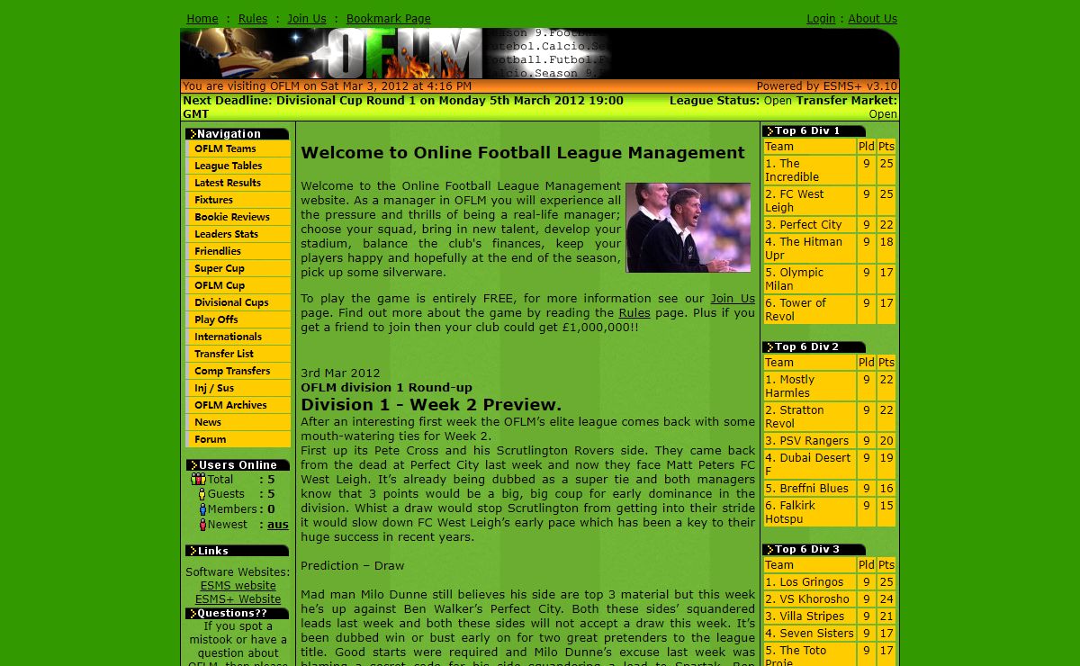 Online Football League Management ~ FREE Play by Email Football Management