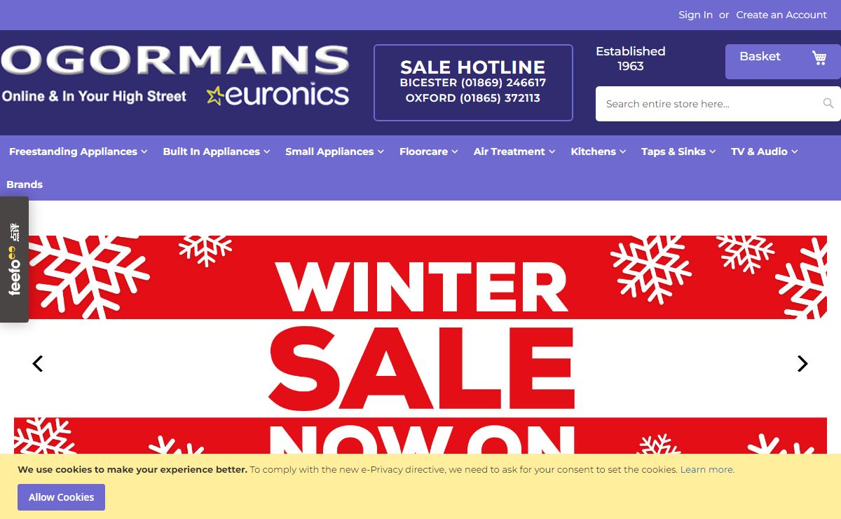 O'Gormans Euronics Dealer – Kitchen Appliances, Cookers, Washing Machines & More | Bicester & Oxford