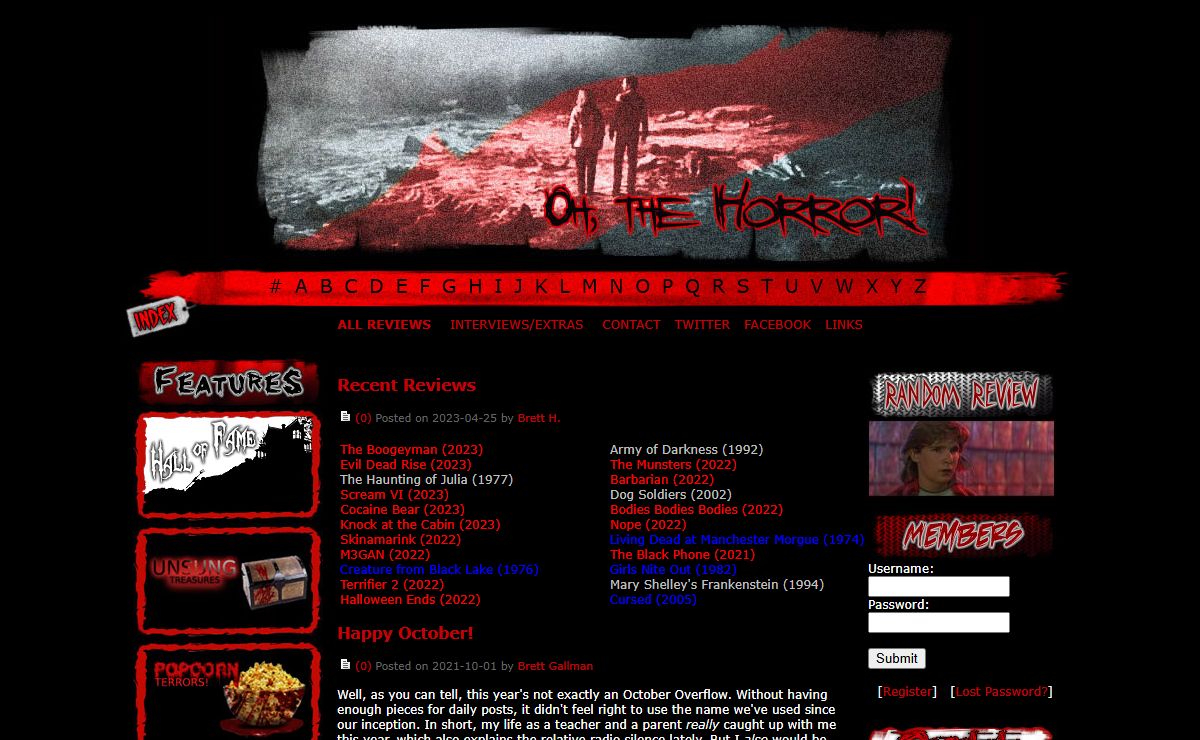 Horror Reviews - Oh, the Horror!