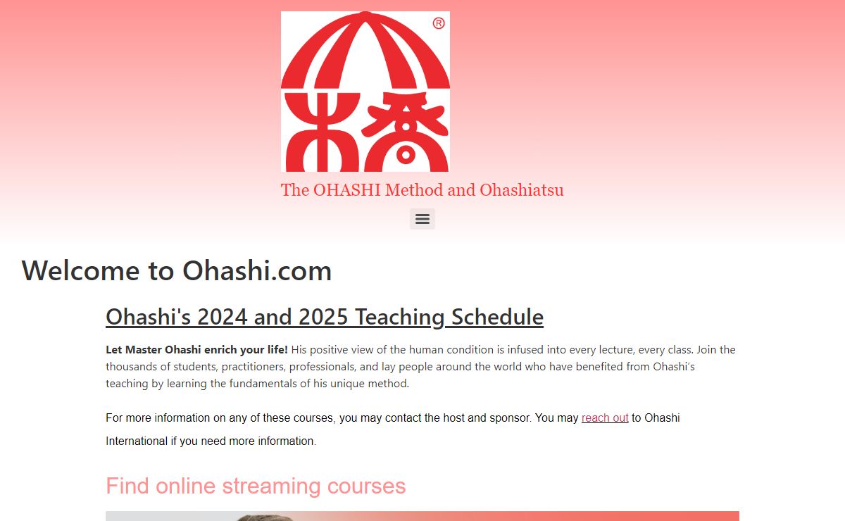 Welcome to Ohashi.com – The OHASHI Method and Ohashiatsu