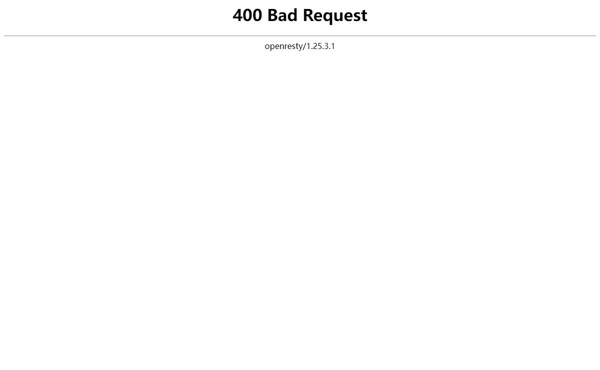 400 Bad Request