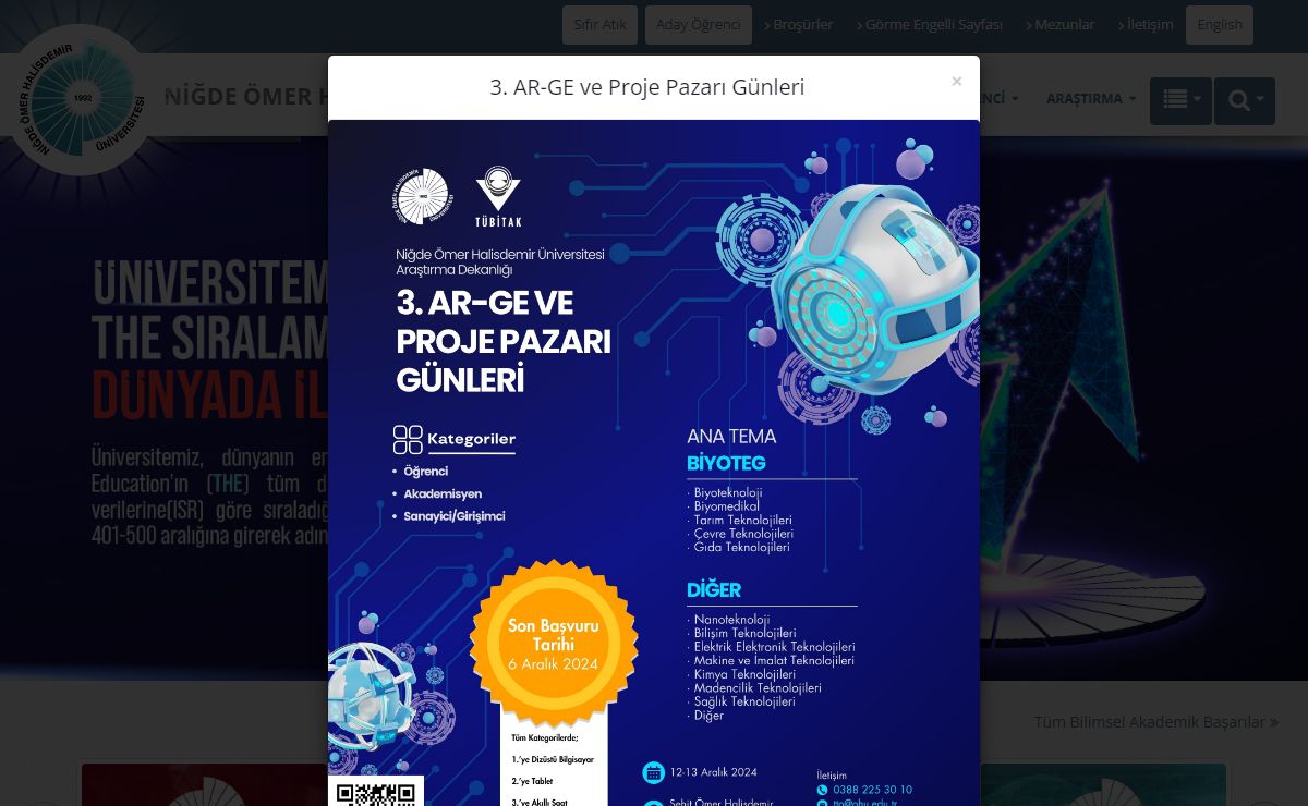 Niğde Ömer Halisdemir Üniversitesi Anasayfa