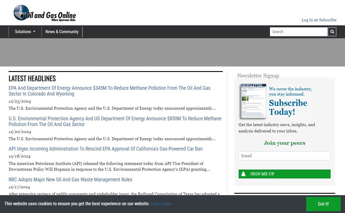 Oil and Gas Online: Digital Marketplace for oil and gas exploration, drilling, production, construction and engineering industry