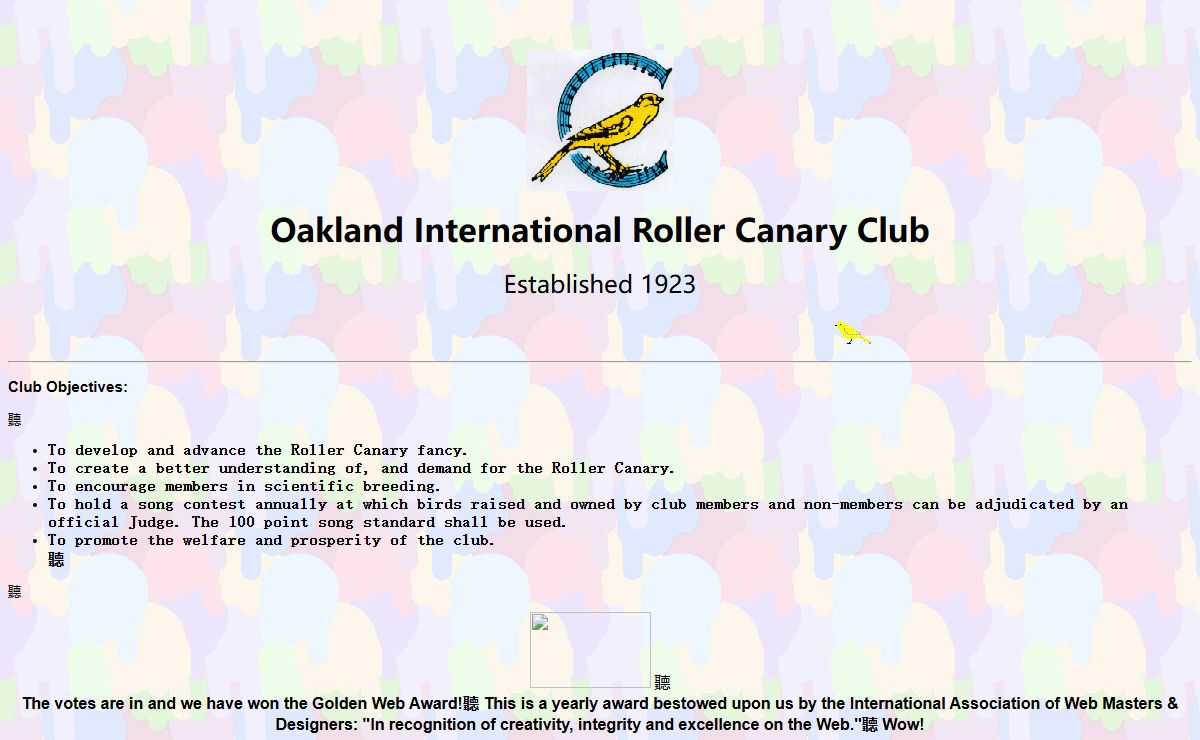 Oakland International Roller Canary Club